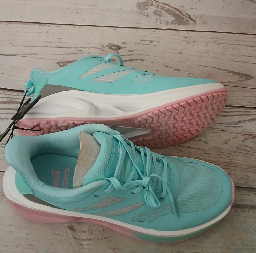 Avia Women's Gel Trainer Sneakers Aqua And Pink Size 7